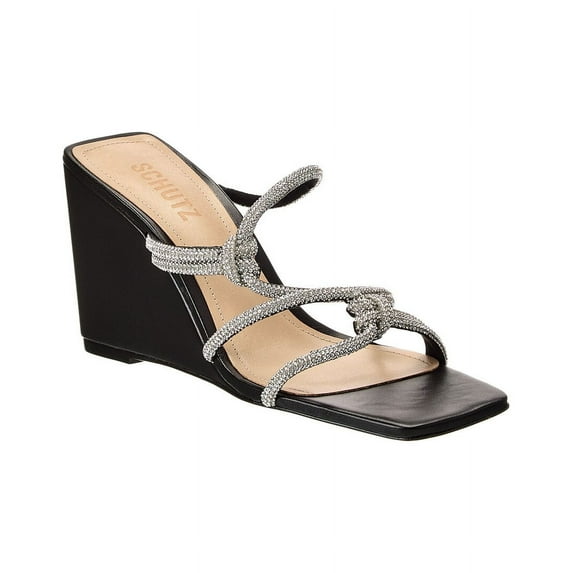 Schutz Lauryn Wedge Leather Wedge Sandal, 7.5