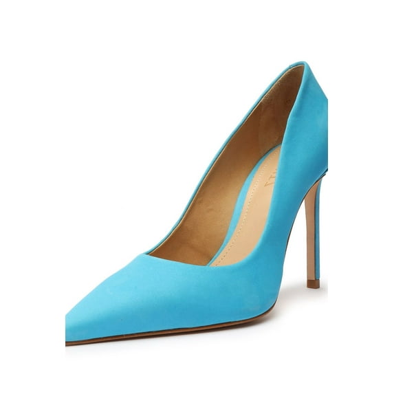 Schutz Lou True Blue Slip On Pointed Toe Slimmed-Down Stiletto Heeled Pumps (True Blue, 8)