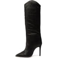 thumbnail image 1 of Schutz Maryana Welt Wild Black Pull On Pointed Toe High Stiletto Heel Tall Boots (Black, 5.5), 1 of 5