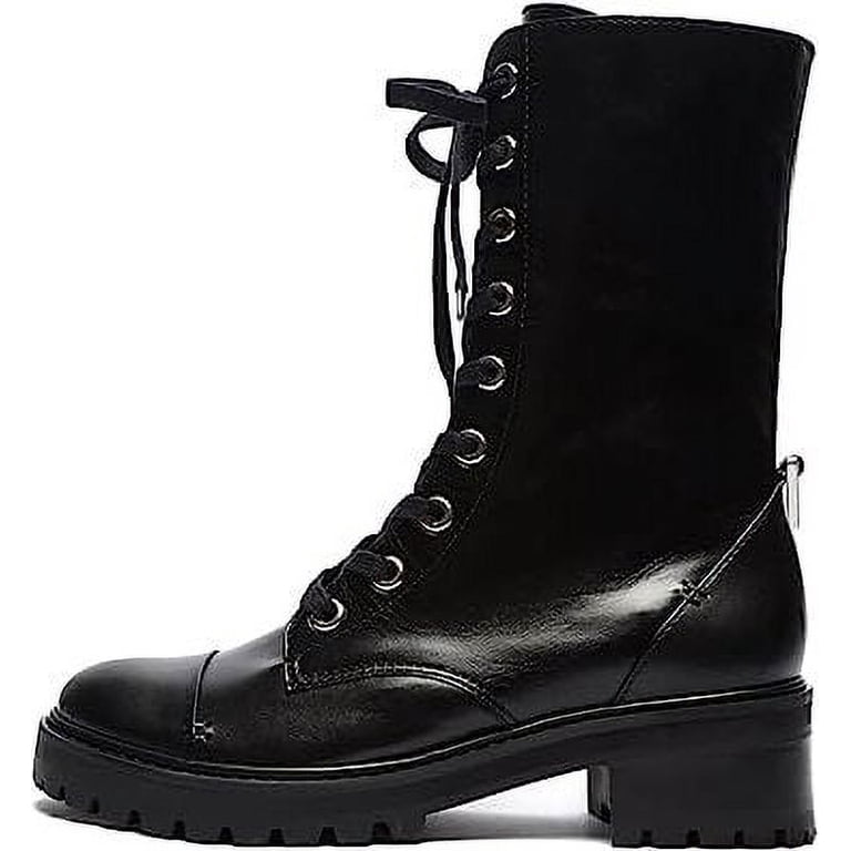 Schutz Maurissa Black Lace Up Side Zipper Rounded Toe Ankle  display picture 3
