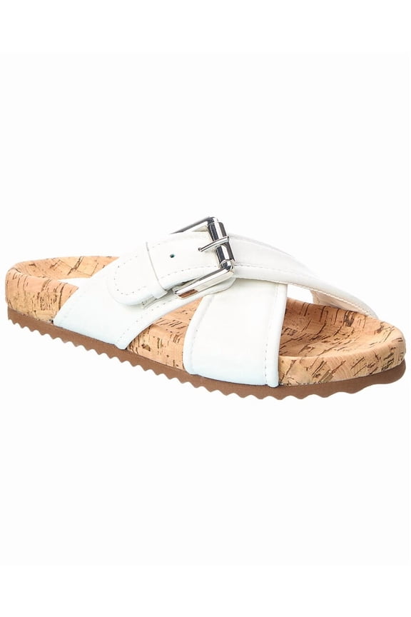 Schutz Nairobi Leather Flat Sandal, 8.5, White