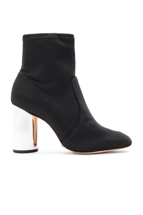 Schutz Pecca Black Suede Metallic Stretchy Fitted Ankle Boot Block Heel Bootie (10)