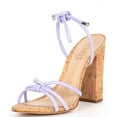 thumbnail image 1 of Schutz Suzy Smoky Grape Multistraps Lace Up Open Toe Block High Heel Sandals (Smoky Grape, 7.5), 1 of 2