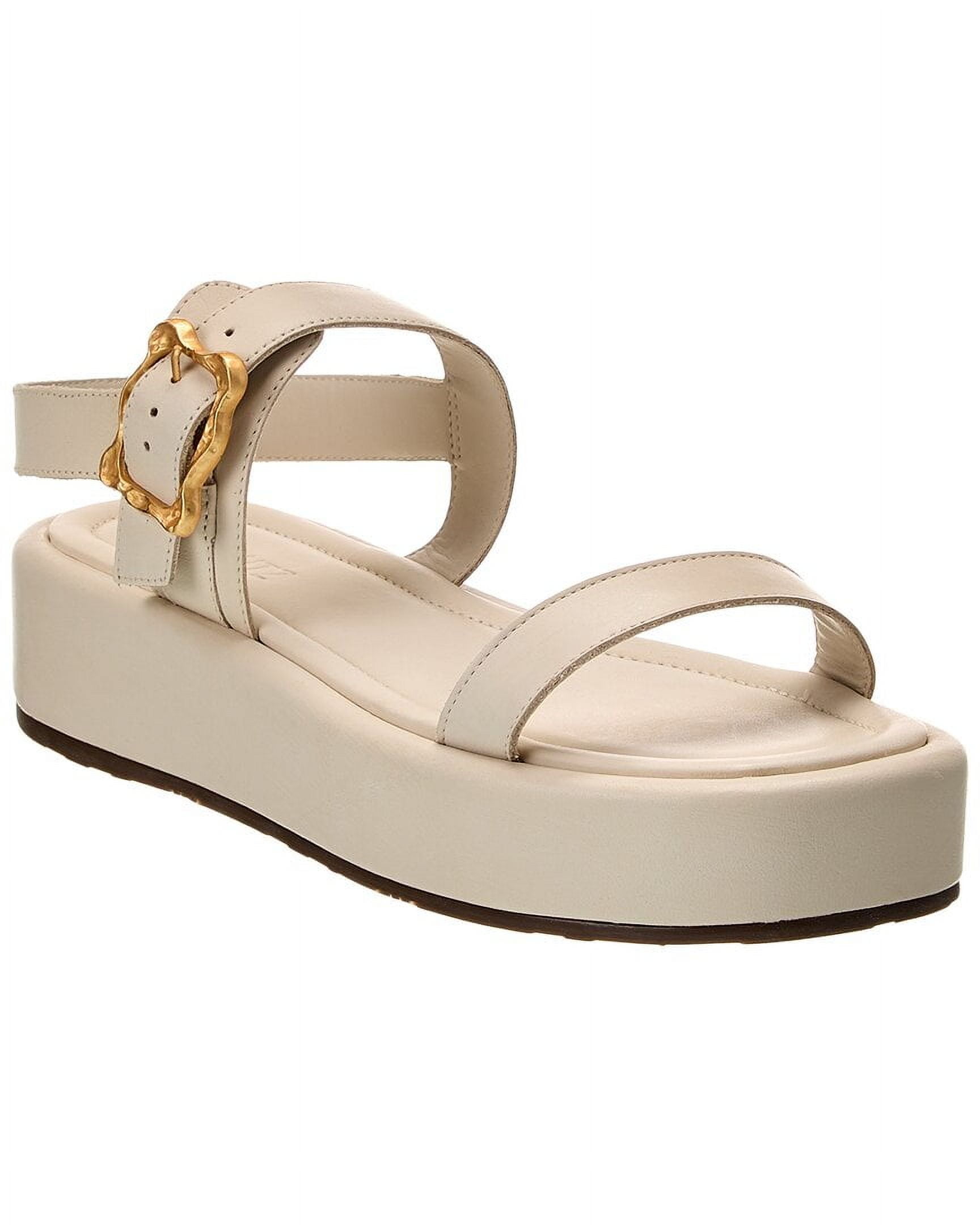 SCHUTZ Women's Wavy Flatform Sandal - Leather Straps & Buckle Design For Stylish Comfort