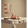 thumbnail image 1 of Schutz Willow Light Wood Nude Gladiator Sandals Color Sitched Tie Up Sandal (7.5), 1 of 2