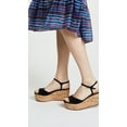 thumbnail image 1 of Schutz Women's Heloise Wedge Sandal Black Suede Open Toe Cork Wedge Platform, 1 of 3