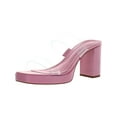 thumbnail image 1 of Schutz Womens Ariella Transparent Block Heel Platform Sandals, 1 of 4