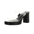 thumbnail image 1 of Schutz Womens Ariella Transparent Block Heel Platform Sandals, 1 of 5