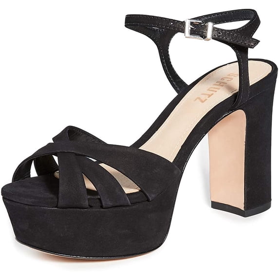 Schutz Keefa Black Nubuck S2034600030012 Women's Size 5.5