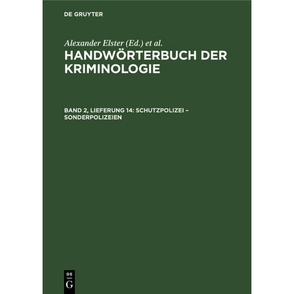 Schutzpolizei - Sonderpolizeien, (Hardcover)