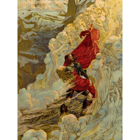 Schwabe D'Indy Fervaal Opera Illustration Extra Large XL Wall Art Poster Print