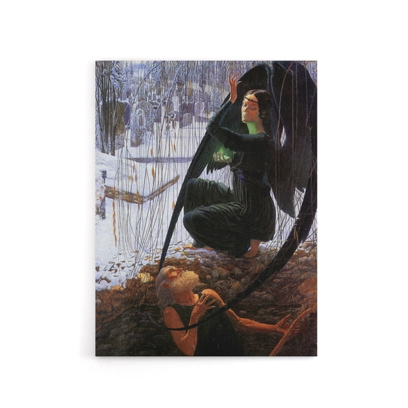 Schwabe Death And Grave Digger Canvas Wall Art Print 12X16"