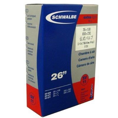 Schwalbe Bicycle Tube - Extra Light - 40mm Presta/French (27.5 x 1.5-2.40 - 40mm Presta - SV21A)