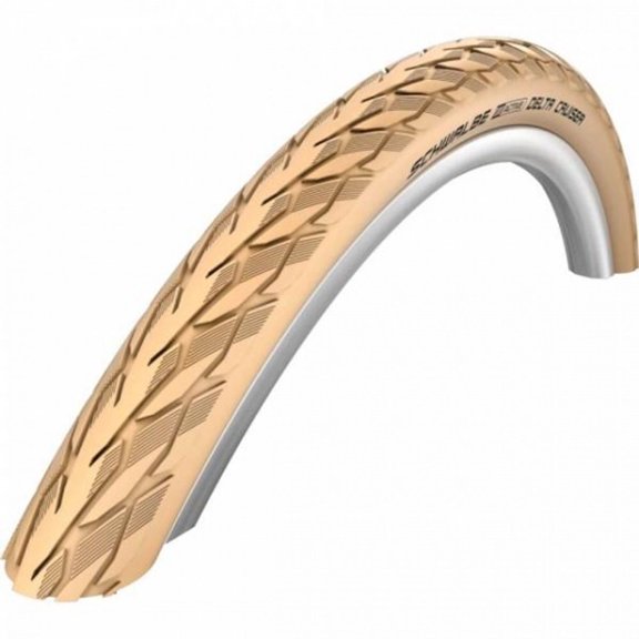 Schwalbe Delta Cruiser Plus HS 431 Bicycle Tire - Wire Bead (Creme-Reflex - 37-590 (26 x 1 3/8))