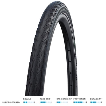 Schwalbe Delta Cruiser Plus 20 X 1.75 Puncture Resistant Bike Tyre – Black With Reflex, E-25