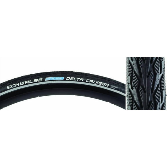 Schwalbe Delta Cruiser Tire - 26 x  1-3/8, Clincher, Wire, Black, K-Guard, SBC