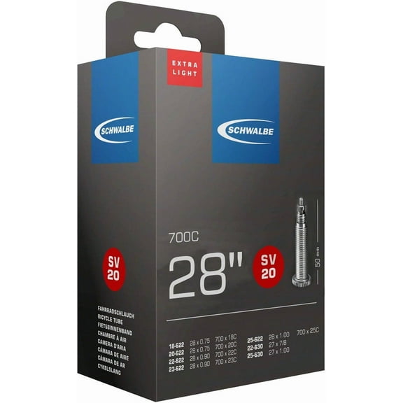 Schwalbe Extra Light No. 20 700x18/28c Road Bike Tube 80mm Presta Valve