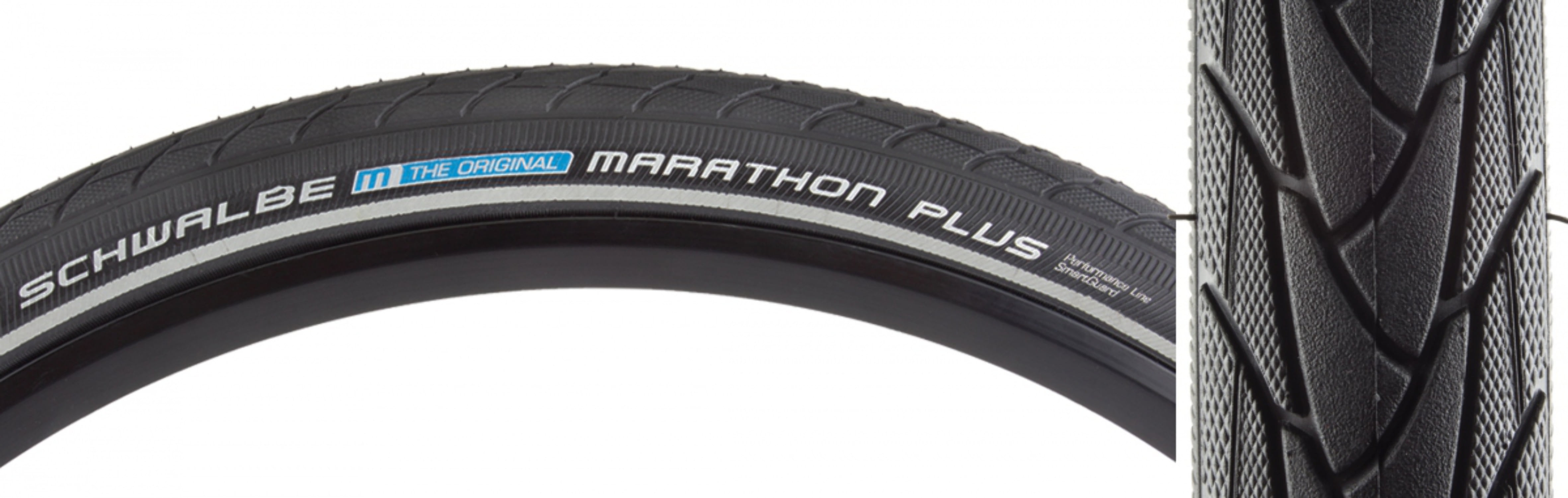 rundvlees achtergrond Kwestie Schwalbe, Marathon Plus, Tire, 26''x1.50, Wire, Clincher, Endurance,  SmartGuard, 67TPI, Black - Walmart.com