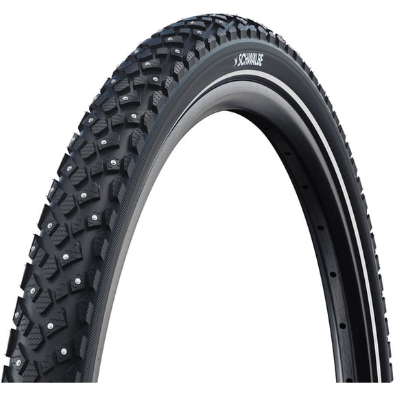 Schwalbe Marathon Winter Plus Tire - 26 x 2.00, Clincher, Wire, Black/Reflex, Performance, SmartGuard, Winter, 200 Steel