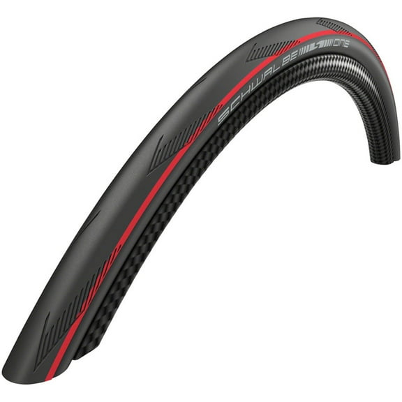 Schwalbe One Tire - 700 x 25, Clincher, Folding, Black/Red, Performance Line, Addix
