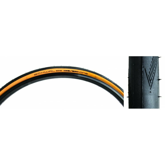 Schwalbe One Tire - 700 x 25, Clincher, Folding, Black/Tan, Performance Line, RaceGuard, Addix