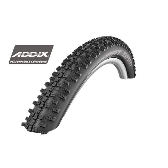 Schwalbe Smart Sam HS 476 Addix Reflex Performance Cross/Hybrid Bike Tire - Wire Bead (Black-Reflex - 28 x 1.65)