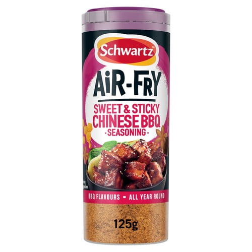 Schwartz Air Fryer Sweet & Sticky Chinese BBQ Seasoning Drum 125g, British Import (Pack of 2)