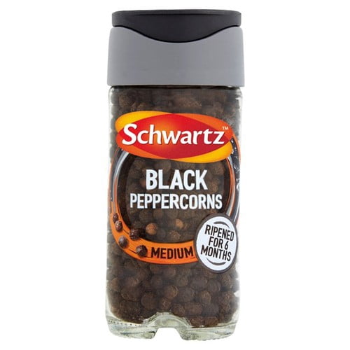 Schwartz Black Pepper Corns Jar 35g, British Import (Pack of 2)