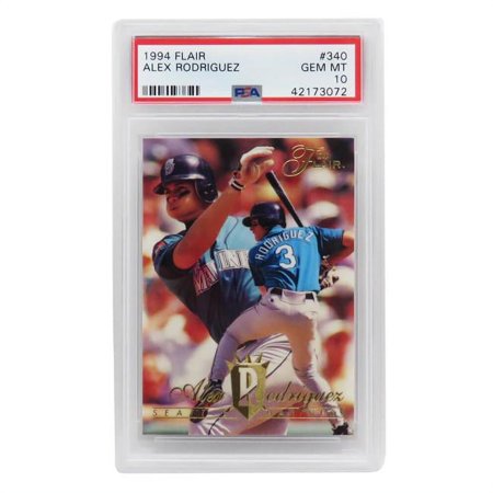 Schwartz Sports Memorabilia Alex Rodriguez Seattle Mariners 1994 Flair Baseball No.340 RC Rookie Card - PSA 10 Gem Mint