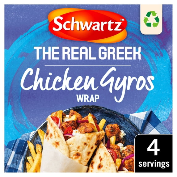 Schwartz The Real greek Chicken gyros Wrap Recipe Mix 20g, Imported from Britain