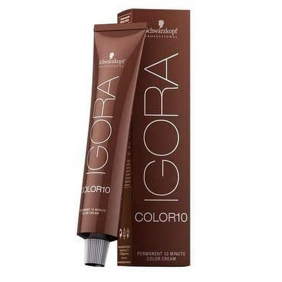 Schwarzköpf IGORA COLOR10 Permanent 10 Minute Hair Color Cream (w/Sleek Tint Brush) Color 10 Ten Haircolor Creme Dye (4-99 Medium Brown Violet Extra)