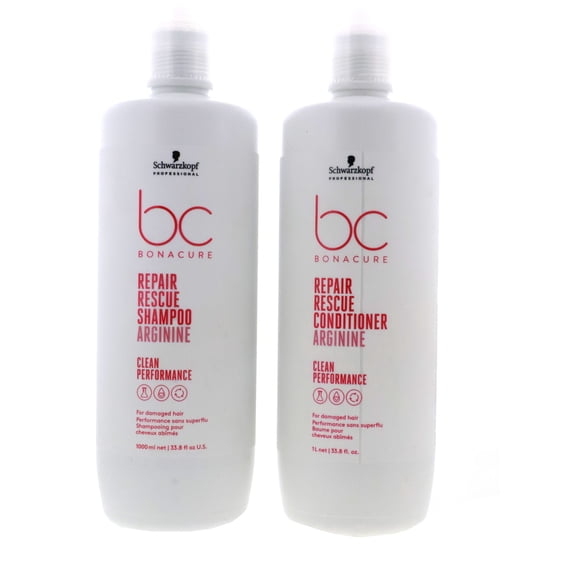 Schwarzkopf Bonacure Repair Rescue Shampoo and Conditioner Arginine SET, 33.8 oz