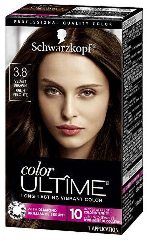 Schwarzkopf Color Ultime Hair Color Cream, 3.8 Velvet Brown (Packaging