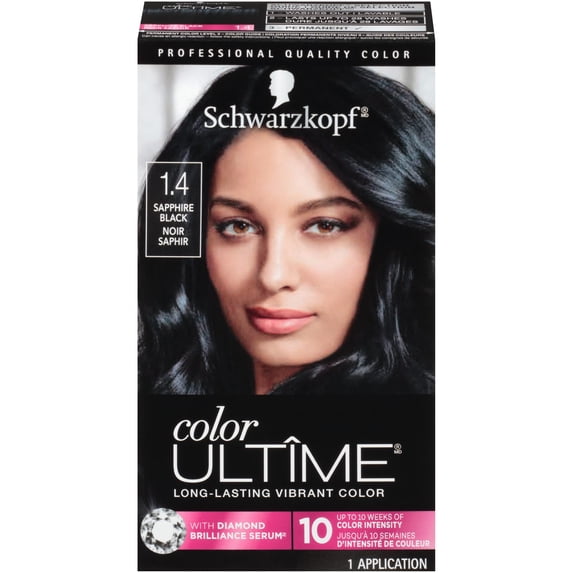 Schwarzkopf Color Ultime Permanent Hair Color Cream, 1.4 Sapphire Black
