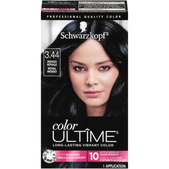 Schwarzkopf Color Ultime Permanent Hair Color Creme, Glam Nights, 3.44 Indigo Royale