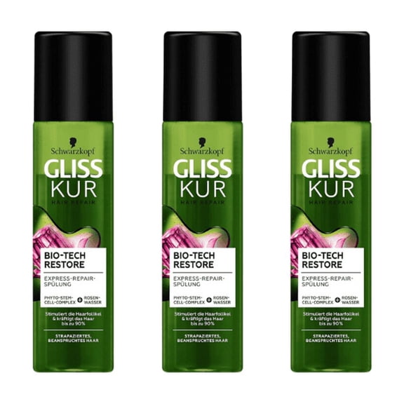 Schwarzkopf Gliss Liquid Conditioner Bio-tech 200 ml 3 Pack