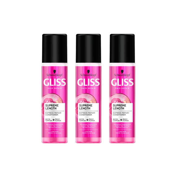 Schwarzkopf Gliss Supreme Length Liquid Hair Care Spray 200 ml 3 Pack