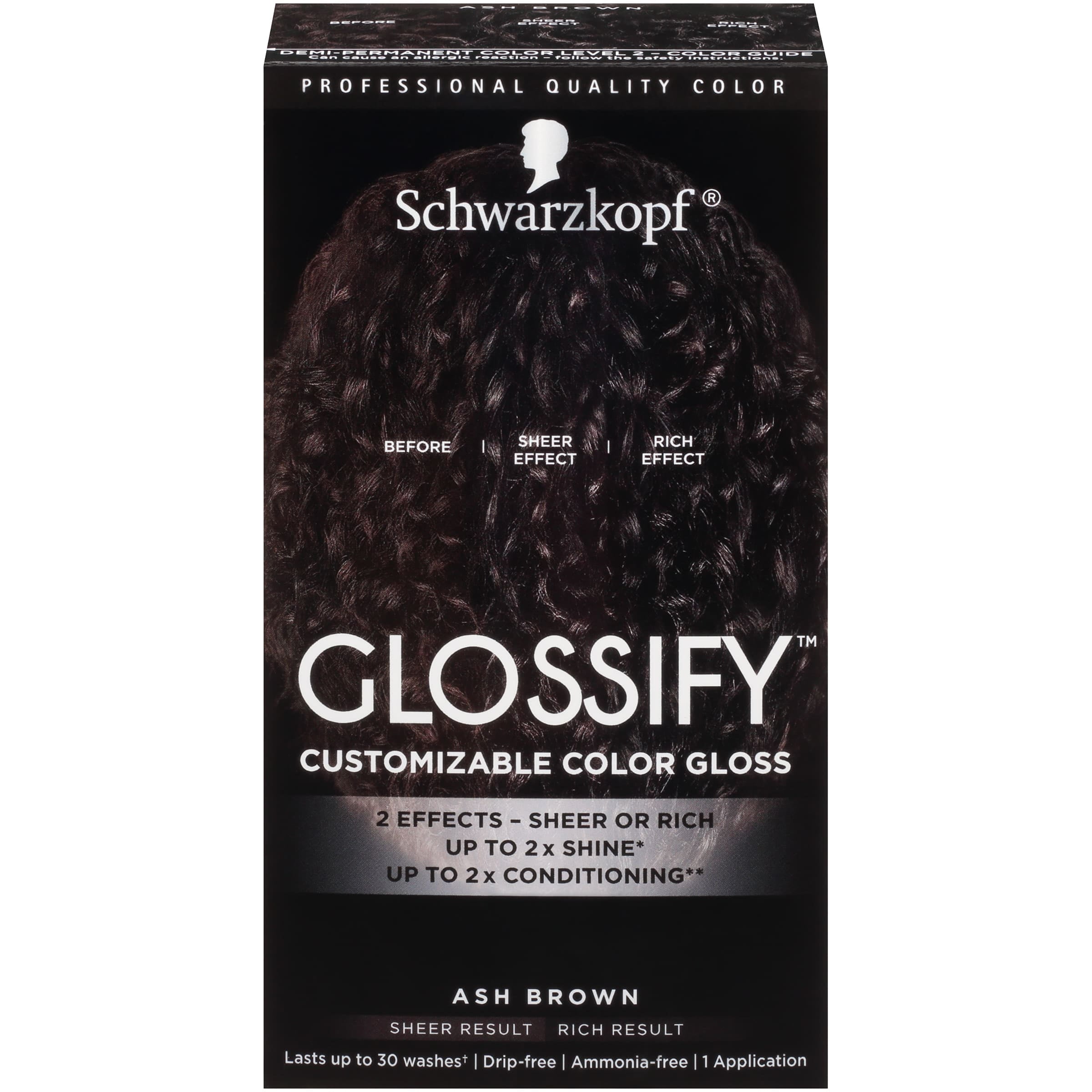 Schwarzkopf Glossify Customizable Color Gloss, Ash Brown