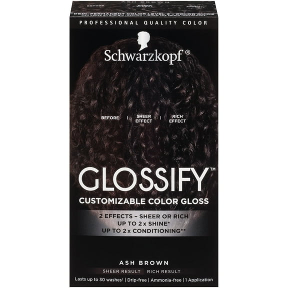 Schwarzkopf Glossify Customizable Color Gloss, Ash Brown