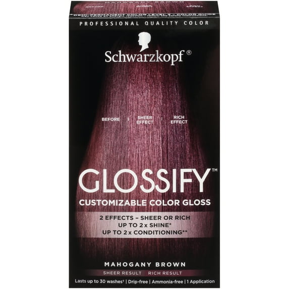 Schwarzkopf Glossify Customizable Color Gloss, Mahogany Brown