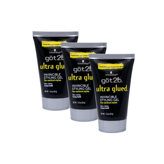 Schwarzkopf Got 2b Ultra Glued Invincible Styling Gel, 1.25 oz, 3 Pack
