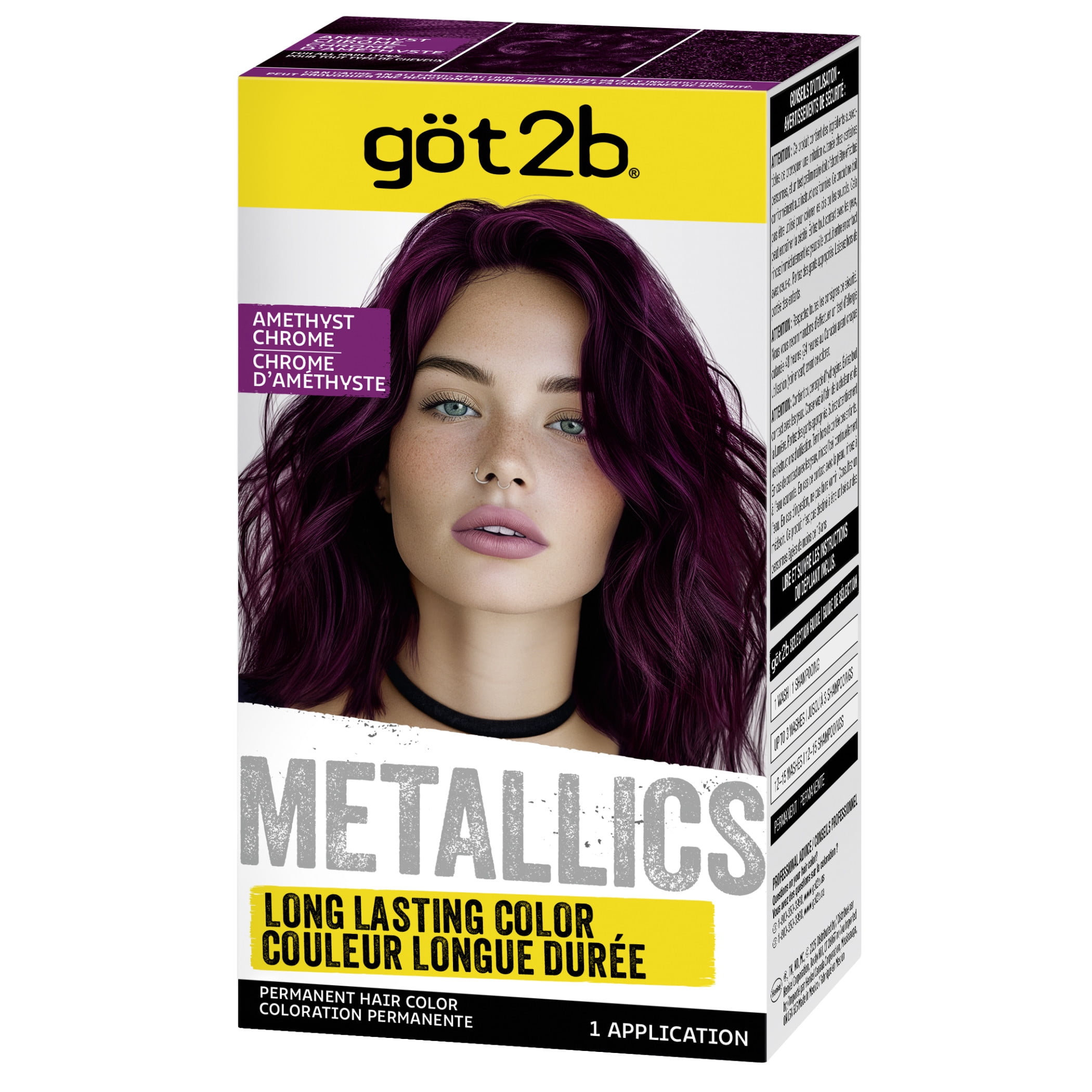 got2b Metallics Permanent Hair Dye, M69 Amethyst Chrome, 1 Kit