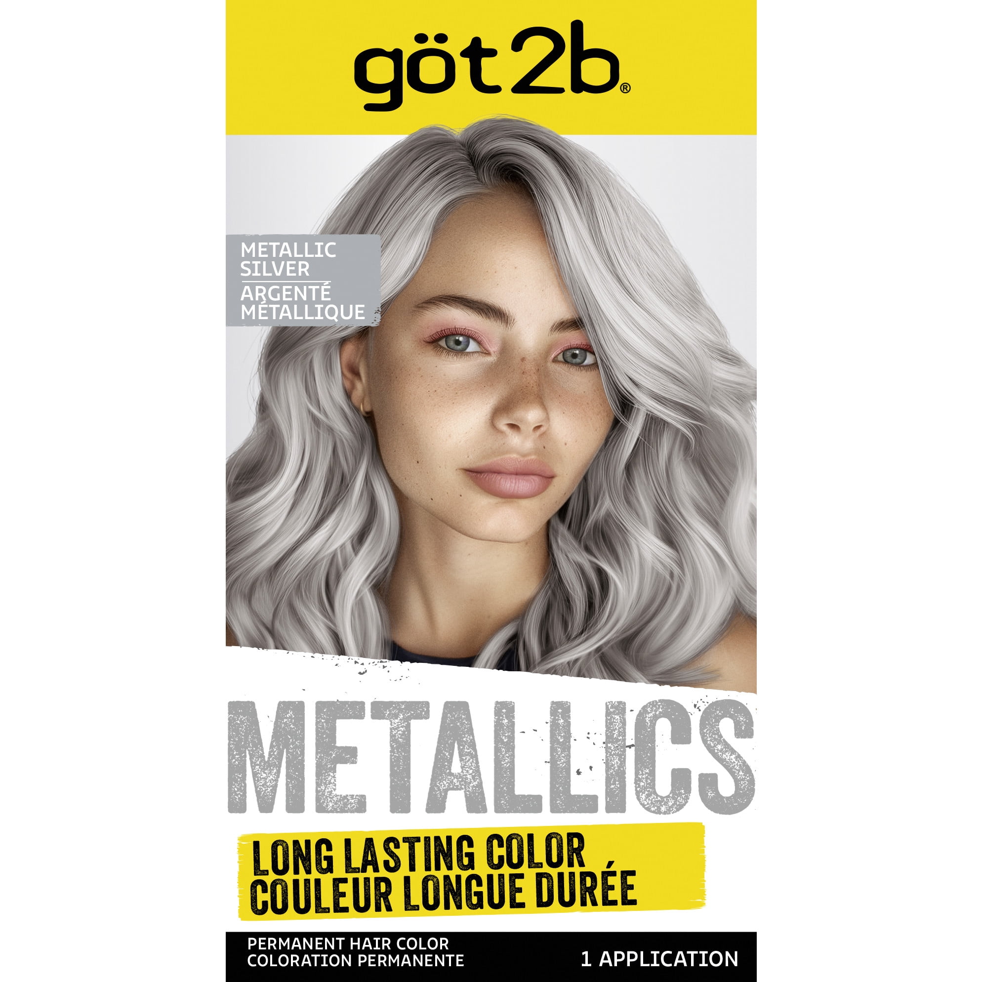 got.me シルバー ボックス got2b Metallics Permanent Hair Dye, M71 Metallics Silver, 1 Kit