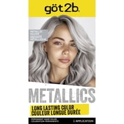 got2b Metallics Permanent Hair Dye, M71 Metallics Silver, Hair Color for Women & Men, 1 Kit