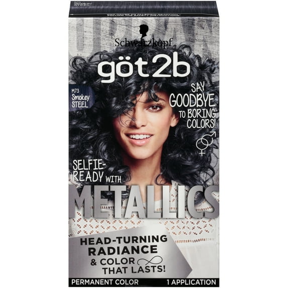 Schwarzkopf Got2b Metallics Permanent Hair Color, M73 Smoky Steel