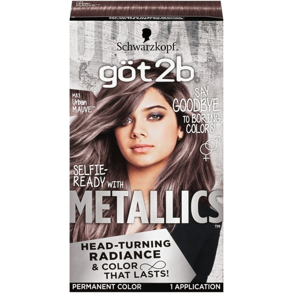 Schwarzkopf Got2b Metallics Permanent Hair Color, M83 Urban Mauve