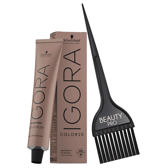 Schwarzkopf Igora COLOR10 Permanent 10 Minute Color Creme 2.1 oz / 60 g - 3-0 Dark Brown + Beauty Pro Brush