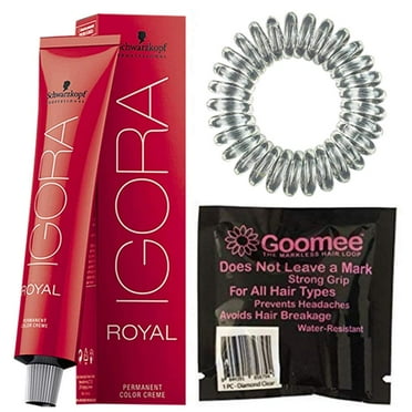 Schwarzkopf Igora Royal Permanent Hair Color 6-0 Dark Blonde and Goomee The Markless Hair Loop Single Diamond Clear Bundle - 2 items