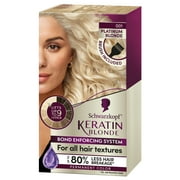 Schwarzkopf Keratin Blonde Hair Dye Platinum Blonde 001, Ultra Lightening Kit, 1 Application