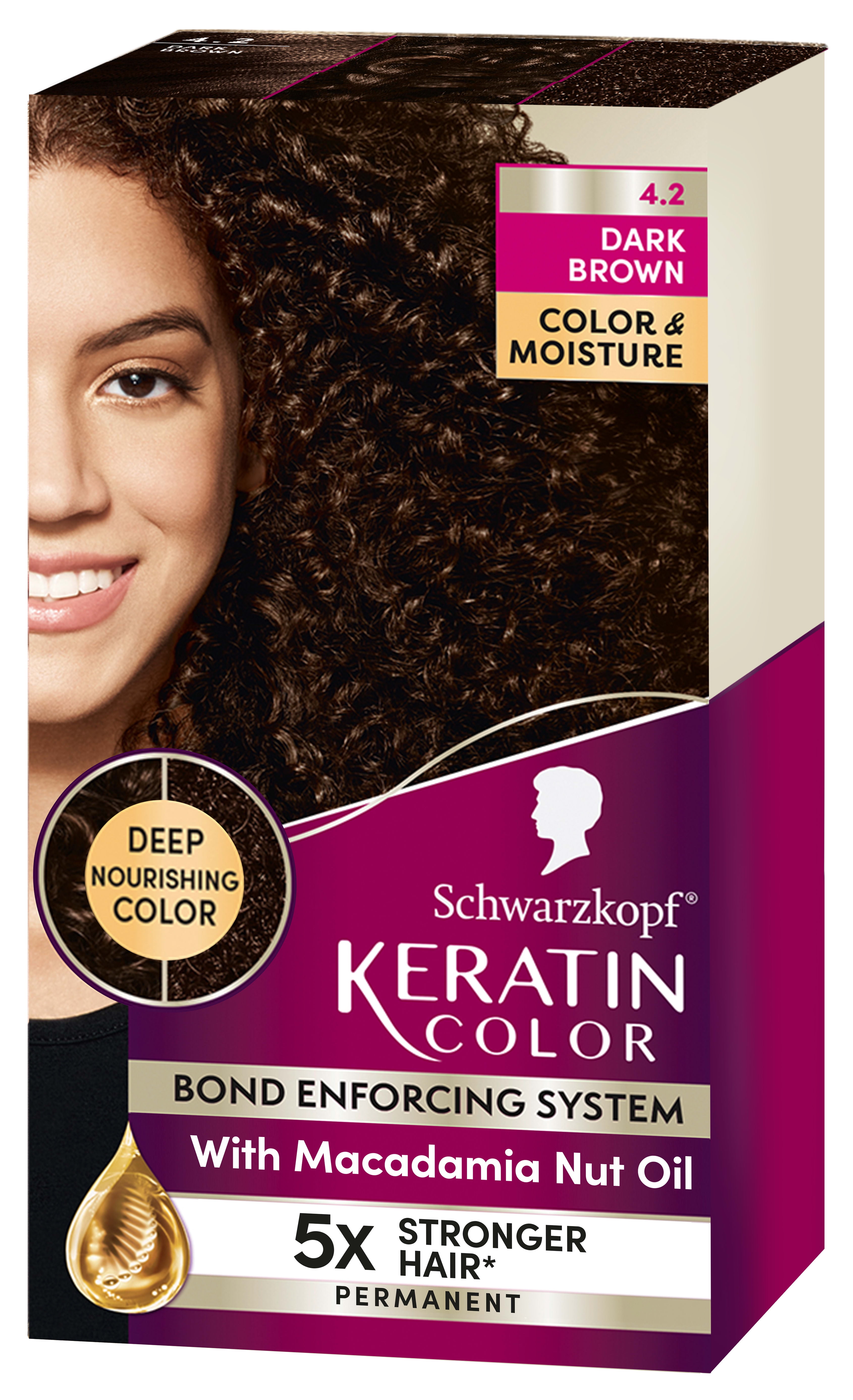 Schwarzkopf Keratin Color, Color & Moisture Permanent Hair Color Cream, 4.2 Dark Brown Schwarzkopf Keratin Color, Color & Moisture Permanent Hair Color Cream, 4.2 Dark Brown